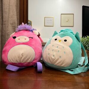 Squishmallows Backpacks Pink Unicorn & Teal Owl